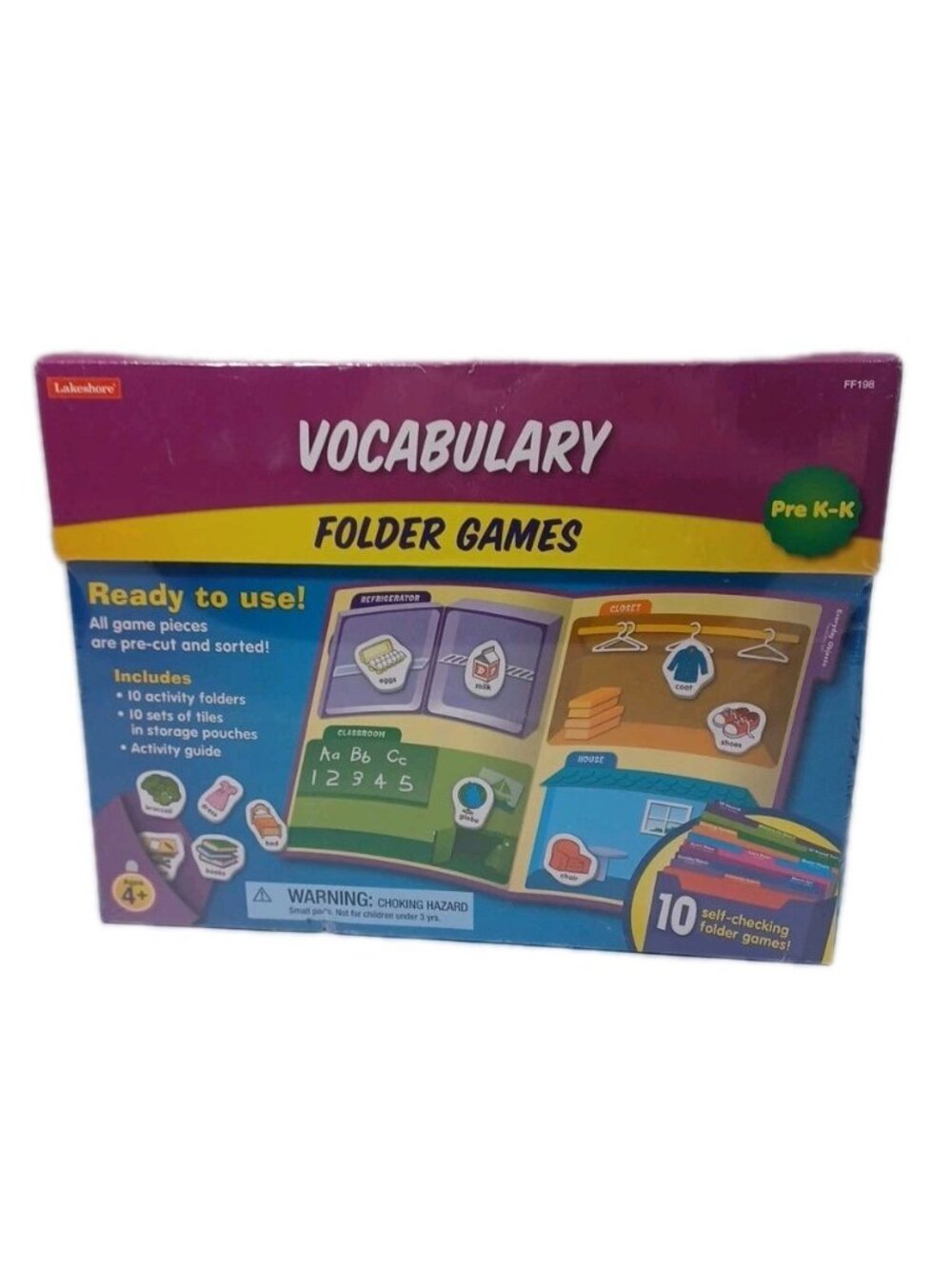 New Sealed Lakeshore Vocabulary Folder Games Pre K-K Kindergarten Educational